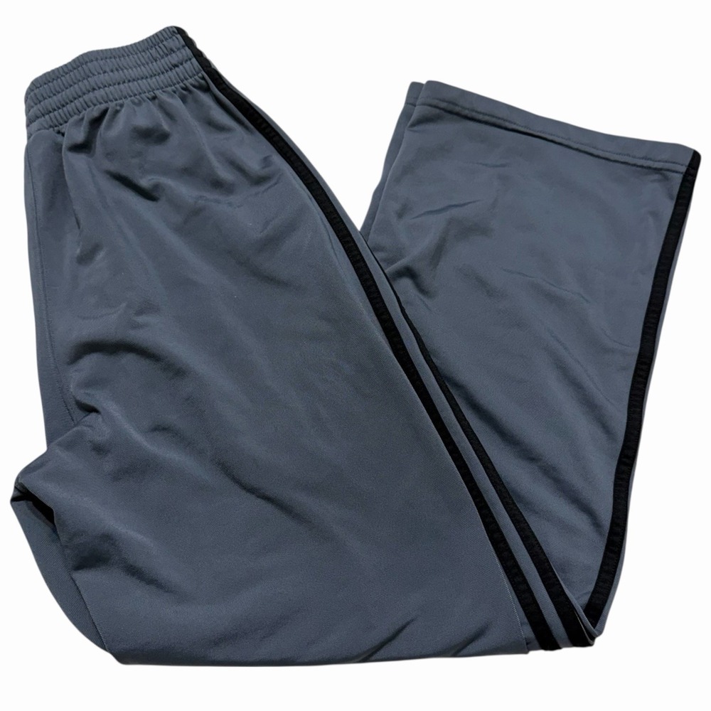 Adidas Track Pants Mens Small Gray Athletic Joggers Stripe Soccer Gym